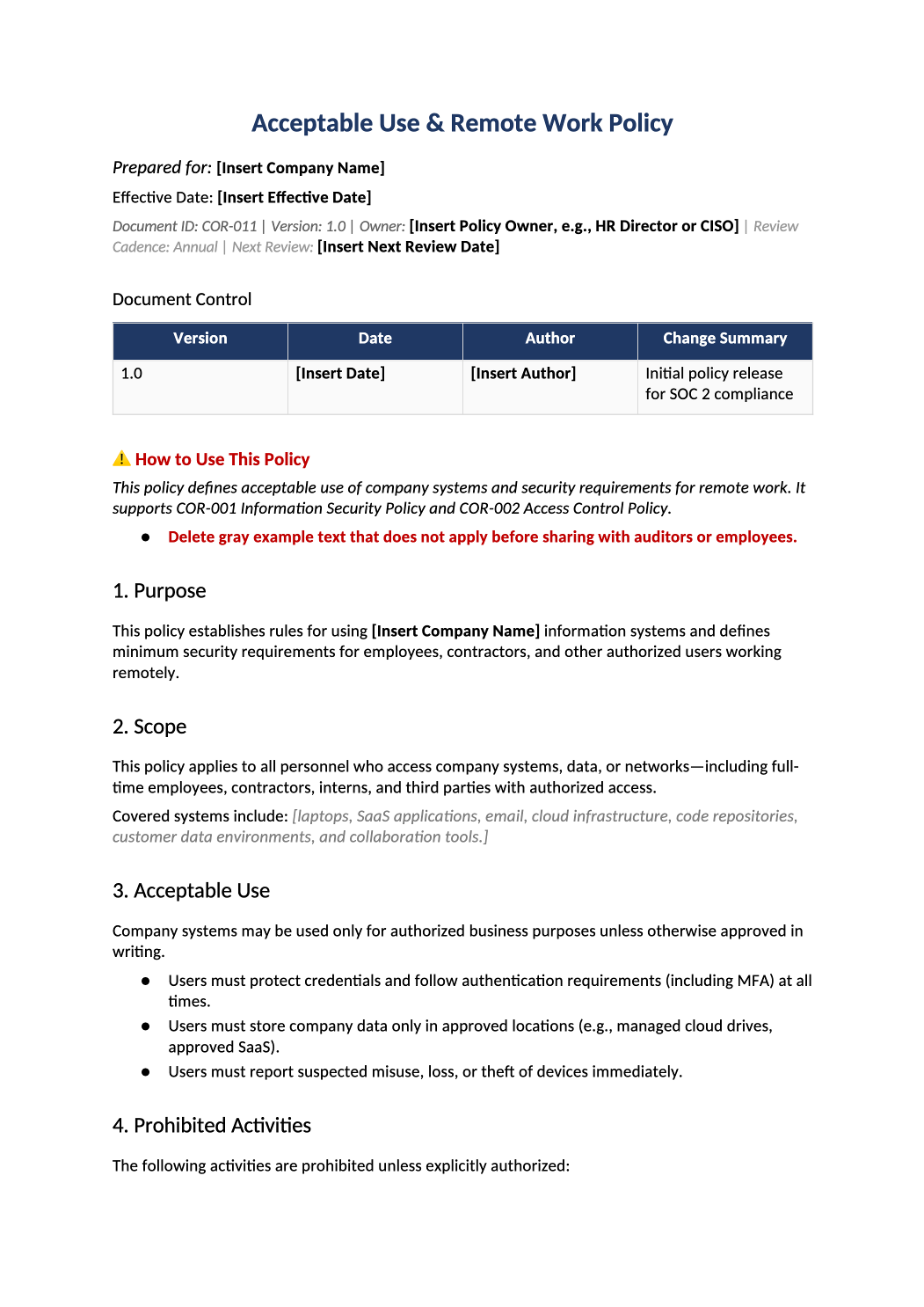 acceptable use policy template preview (COR-011)
