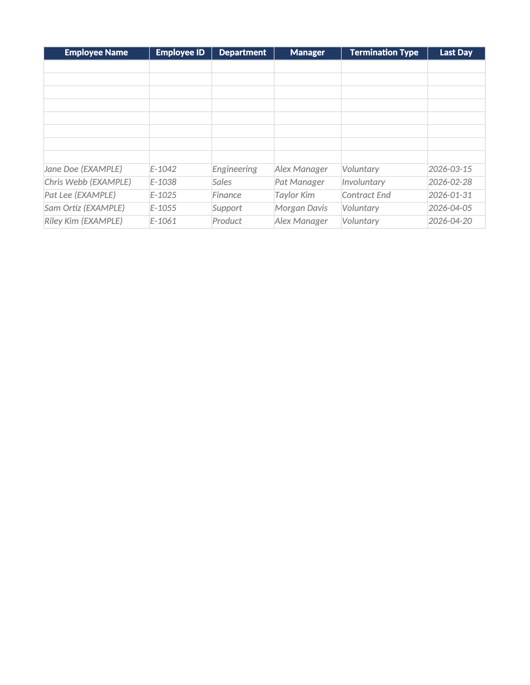 employee offboarding checklist template preview (HR-002)