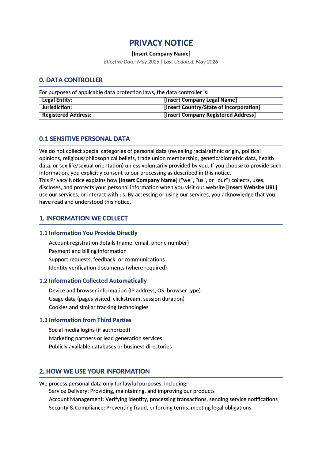 privacy notice template preview (PRI-003)
